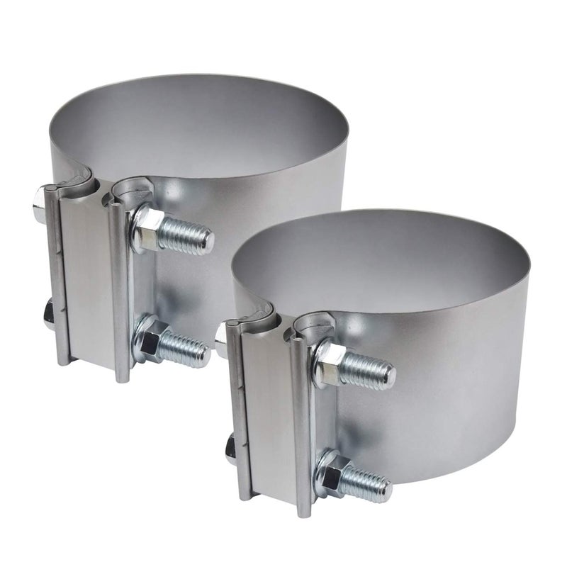 Roadformer 4" Butt Joint Exhaust Clamp - Aluminized Steel for 4 inch OD exhaust pipes, muffler ends and exhaust system connection with leakage free (2 Pack) - Image 1